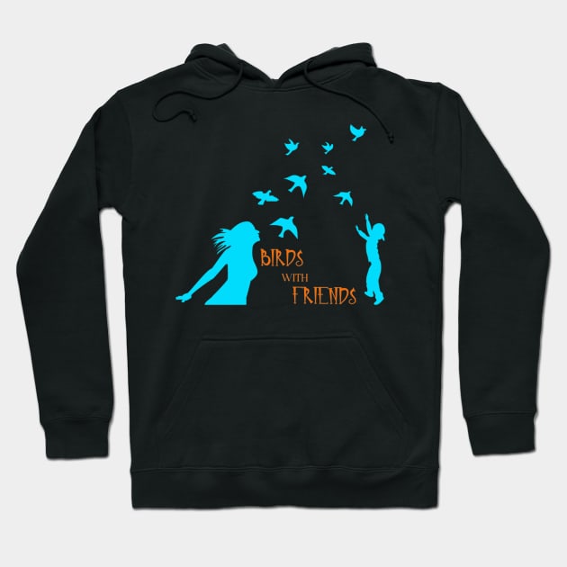 birds with friends Active Hoodie by ClipaShop